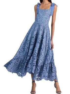 Alice and Olivia Rosalee Lace Midi Dress